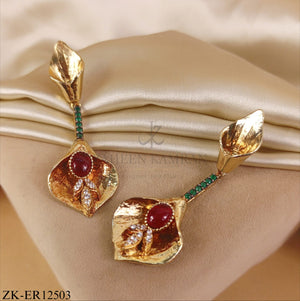 BLOOM RUBY STEM EARRINGS