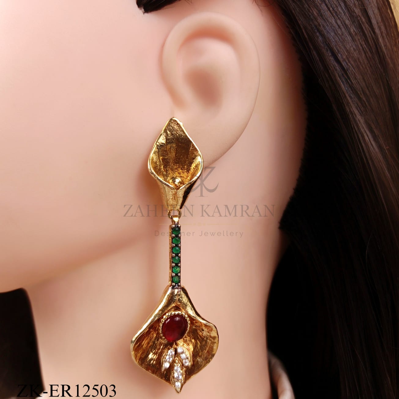 BLOOM RUBY STEM EARRINGS