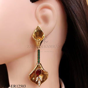 BLOOM RUBY STEM EARRINGS