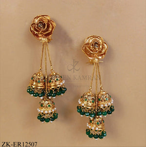 ROSE CASCADE TRIPLE BELL EARRINGS