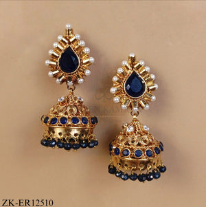 SAPPHIRE TEARDROP CROWN EARRINGS