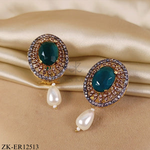 EMERALD HALO PEARL DROP EARRINGS