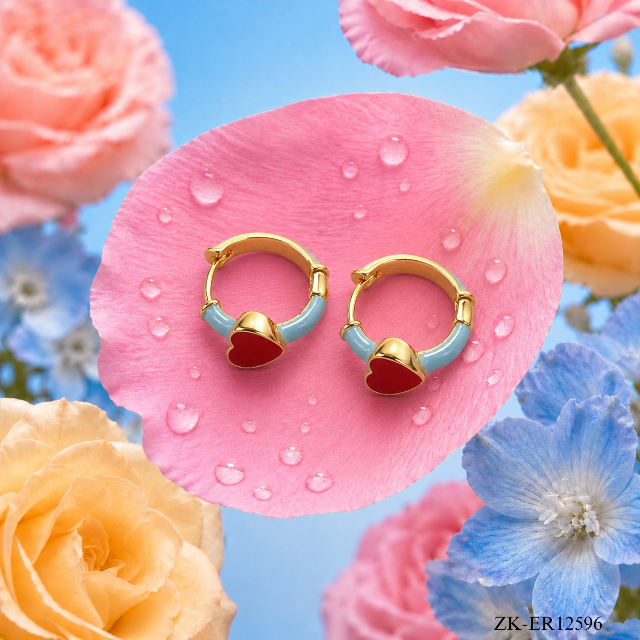 BOLD RED HEART EARRINGS