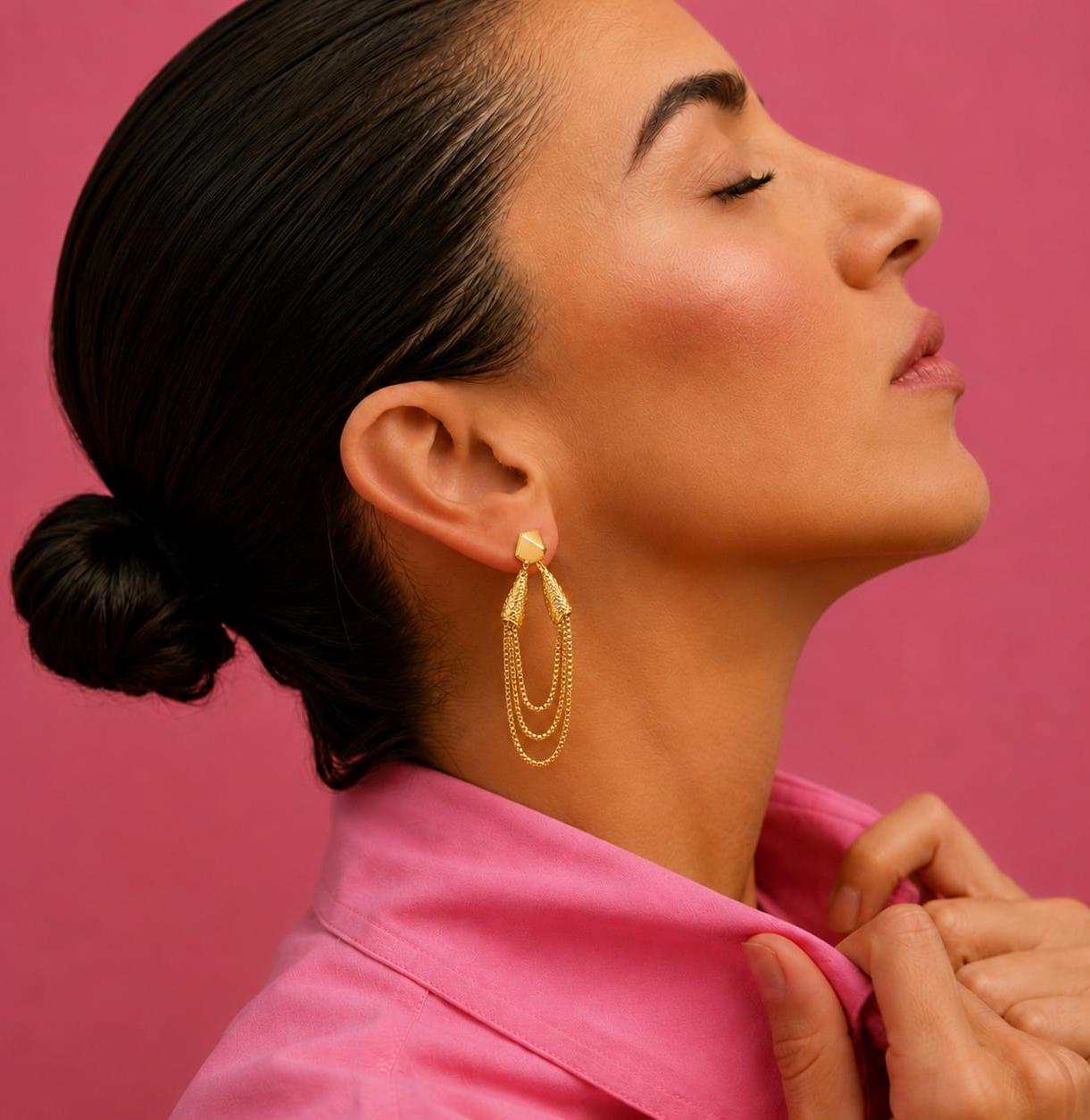GOLD CHAIN HANGING EARRINGS