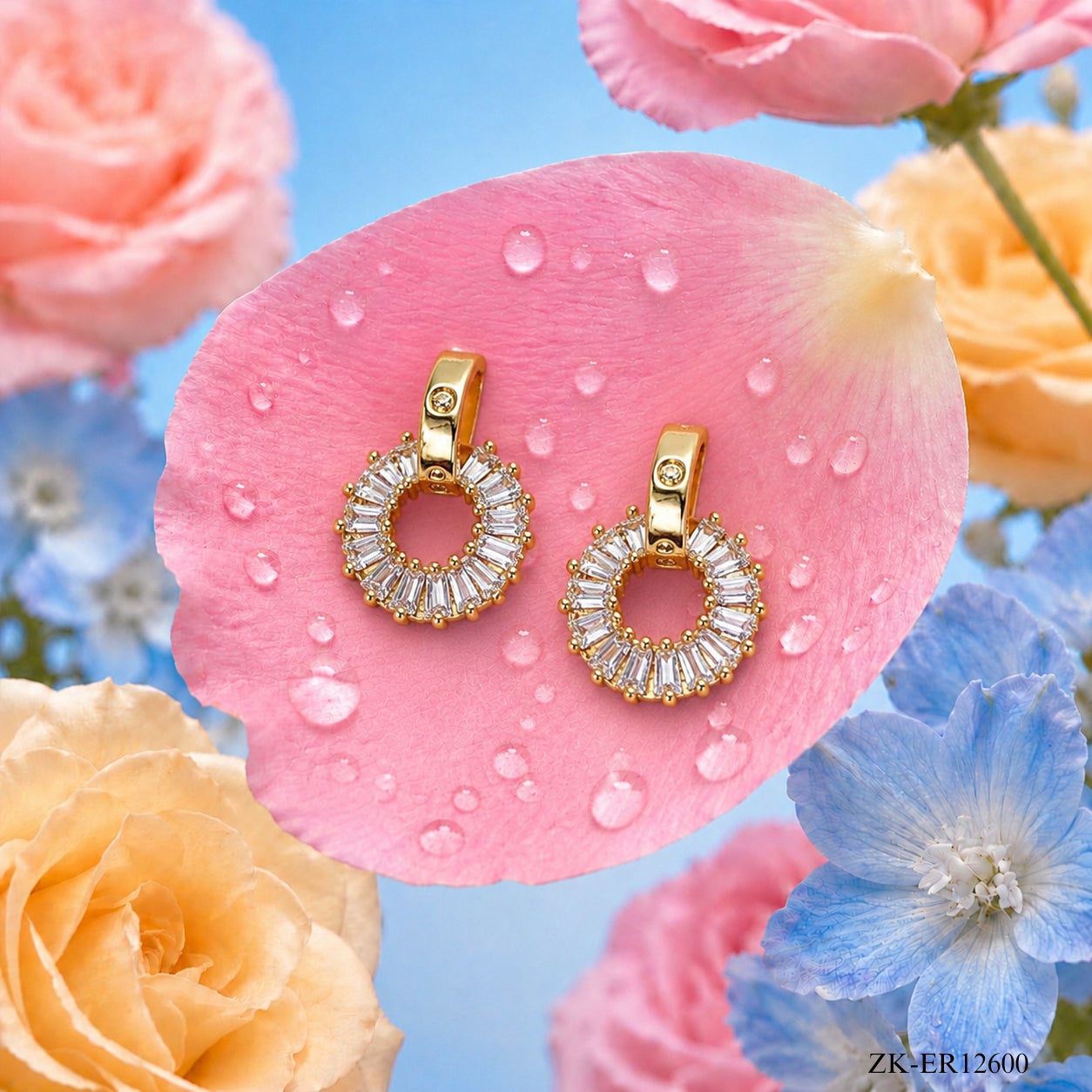 ROUND CUT STONES EARRINGS