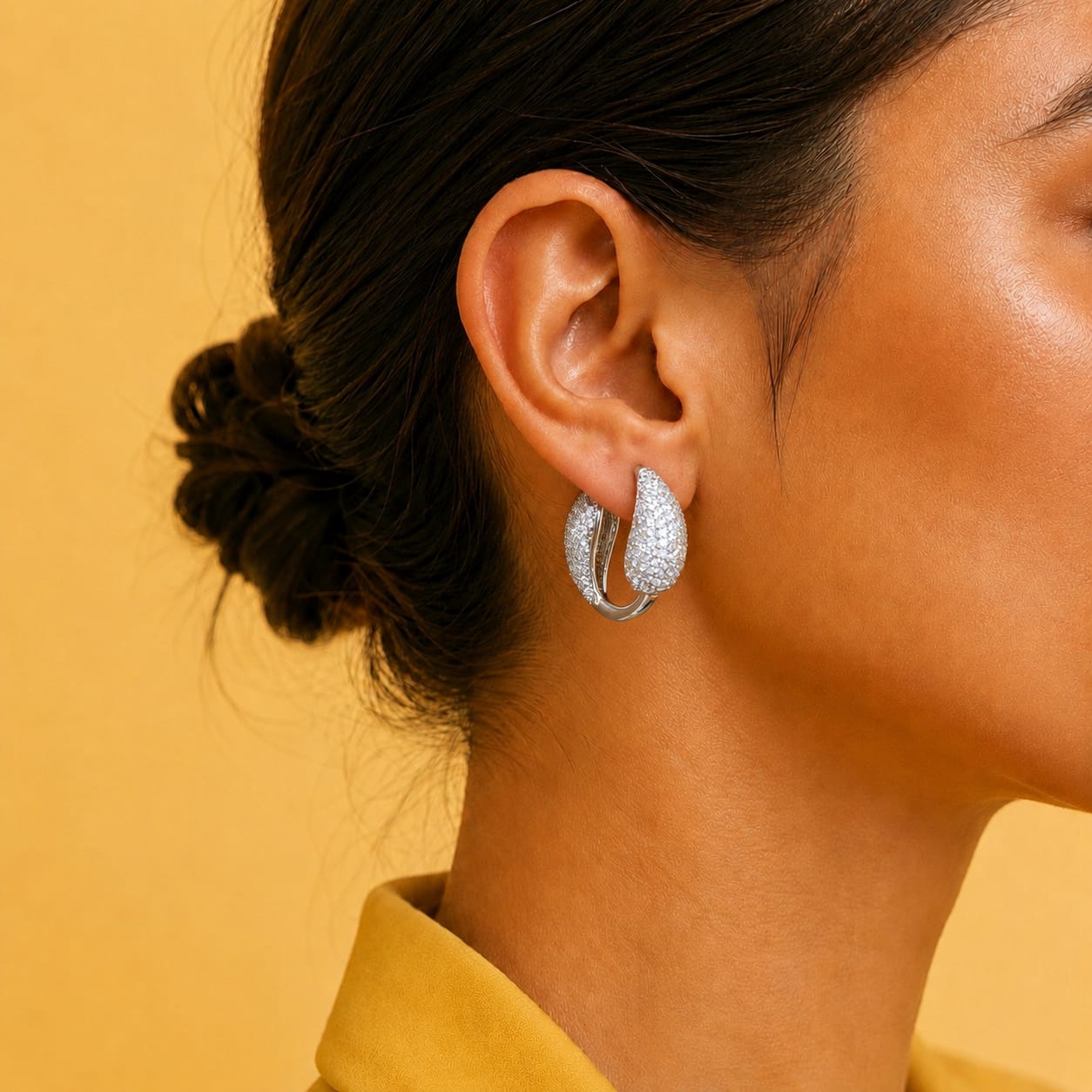 SILVER LEAF-SHAPED EARRINGS