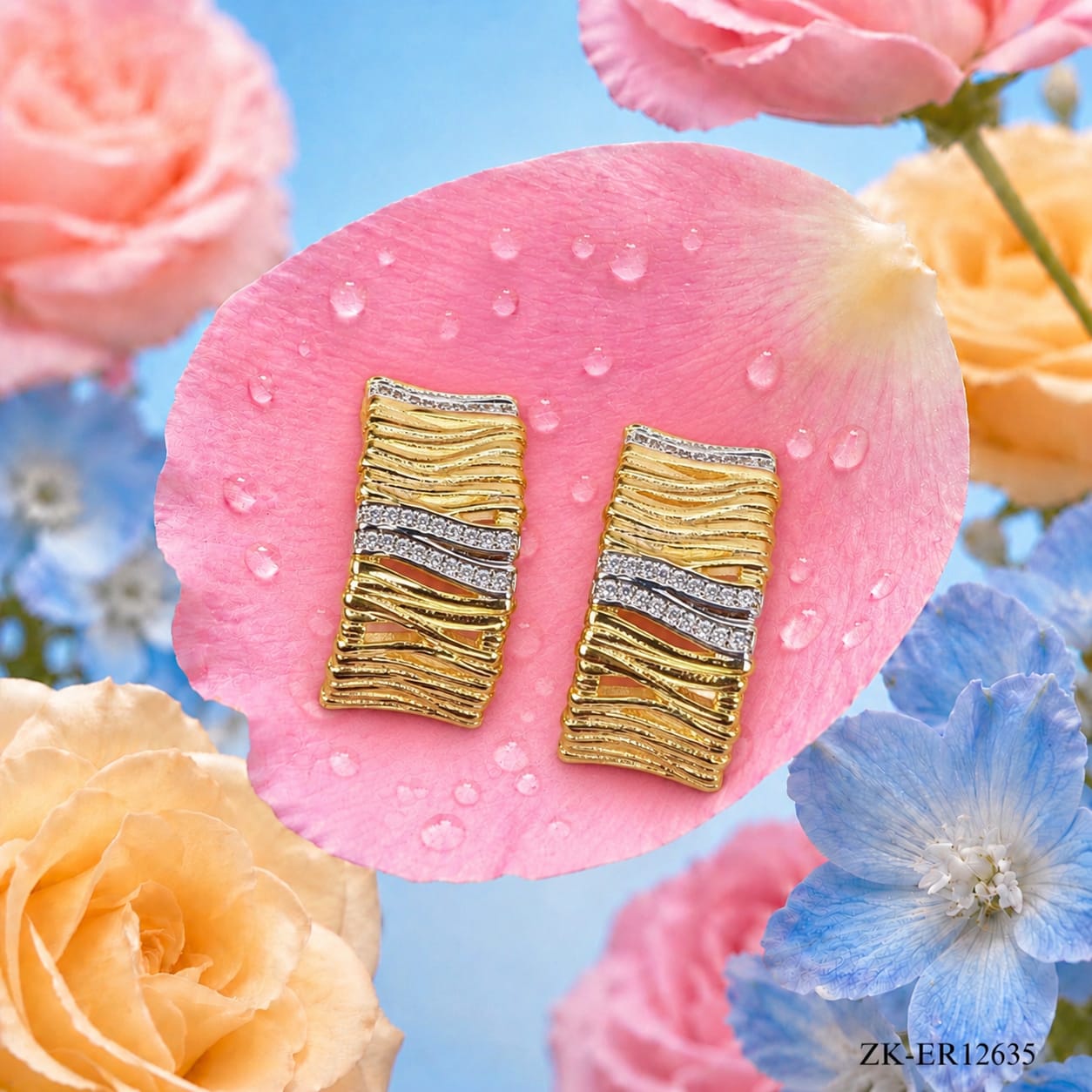 DUAL WAVY EARRINGS