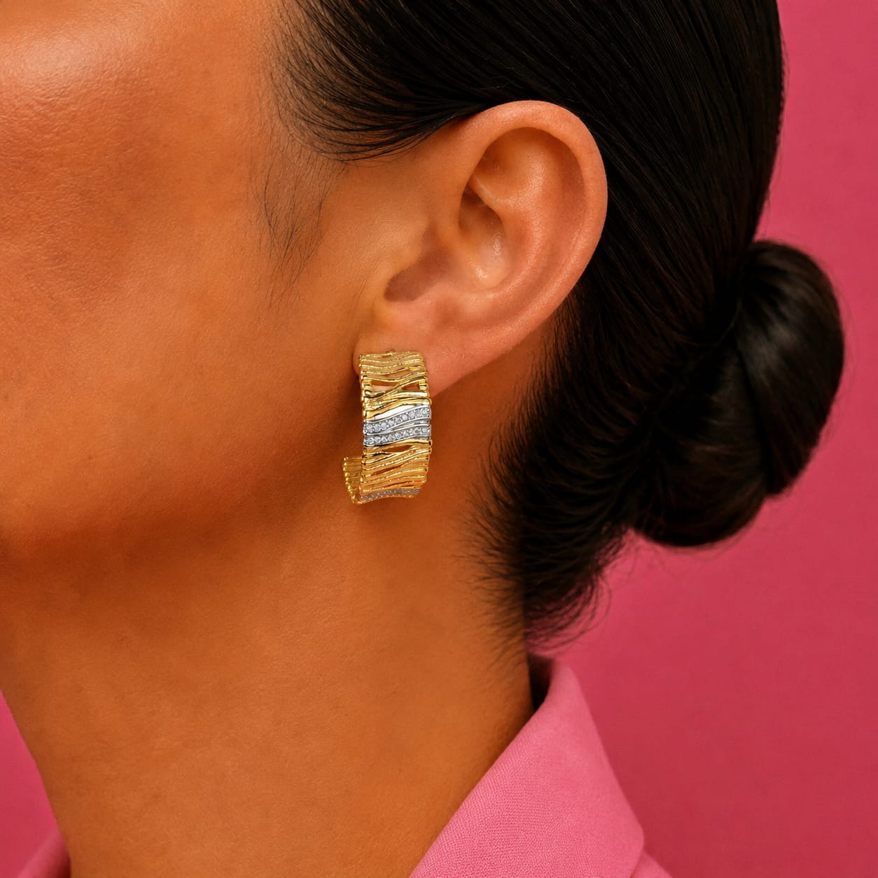 DUAL WAVY EARRINGS