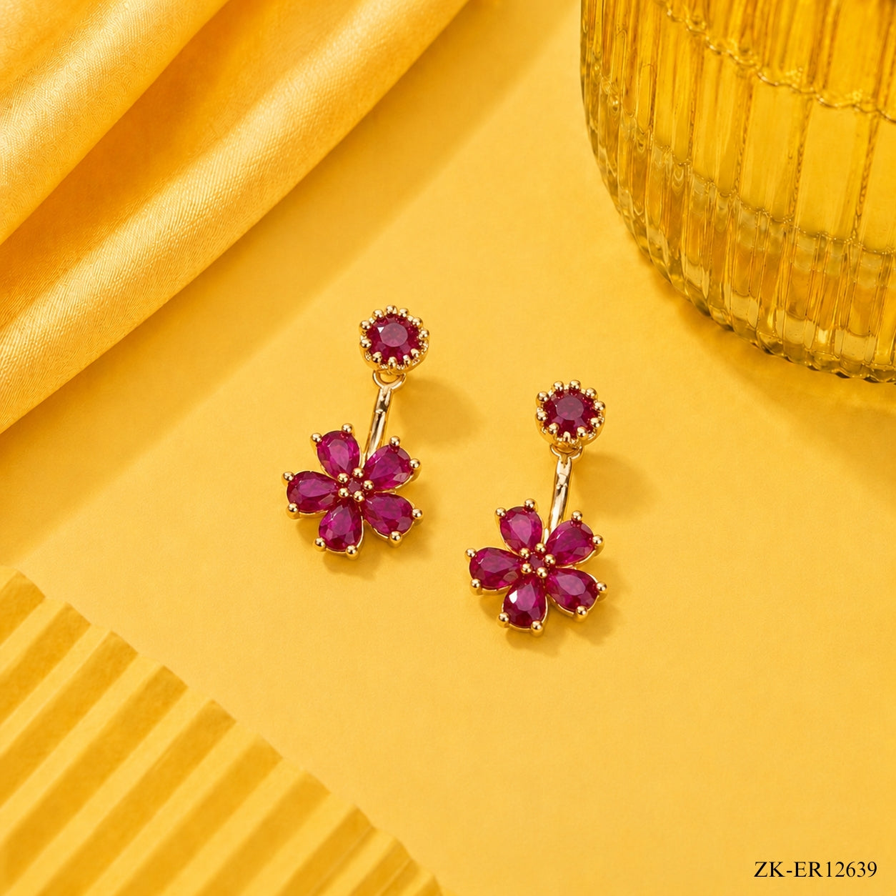 FLORENCE PINK ZIRCONIA EARRINGS