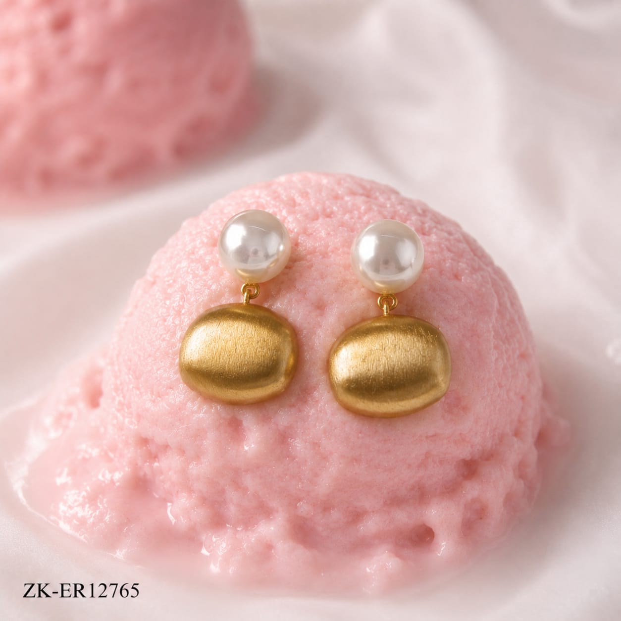 PEARL STUD GOLD DROP EARRINGS
