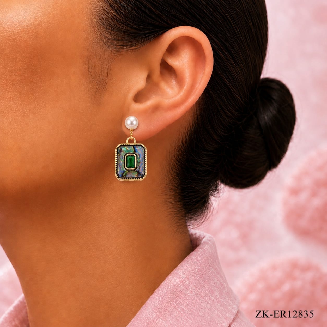 SQUARE MULTI MEENA EARRINGS
