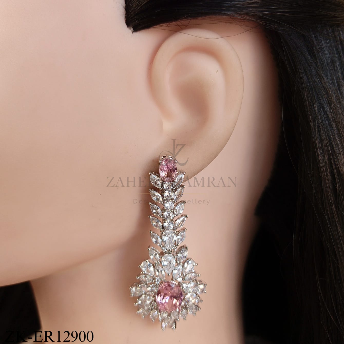 SILVER SOFT PINK EARRINGS