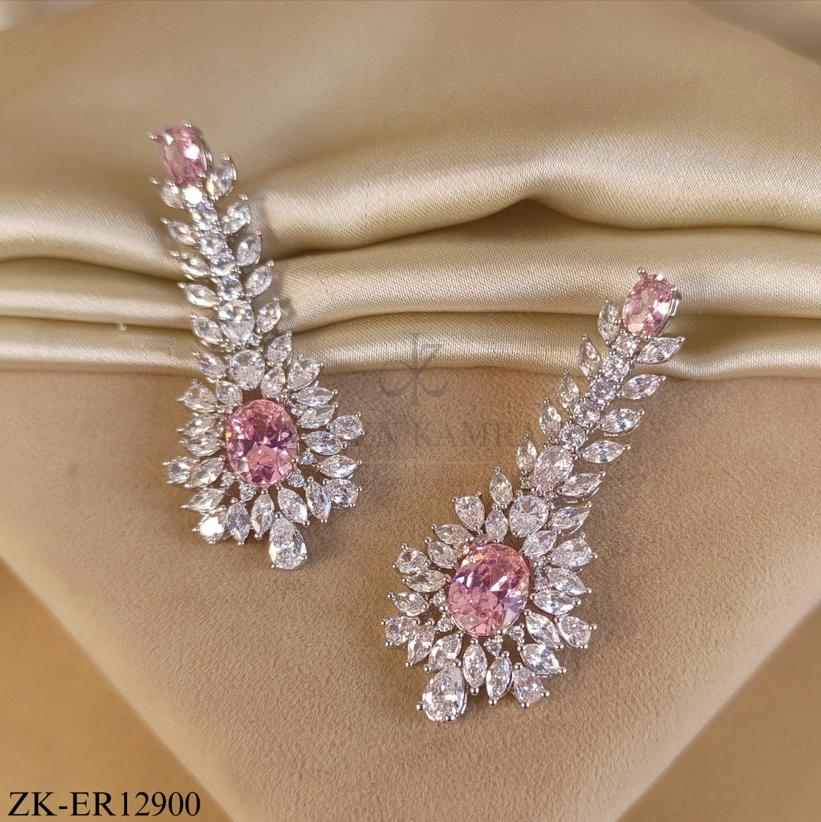 SILVER SOFT PINK EARRINGS