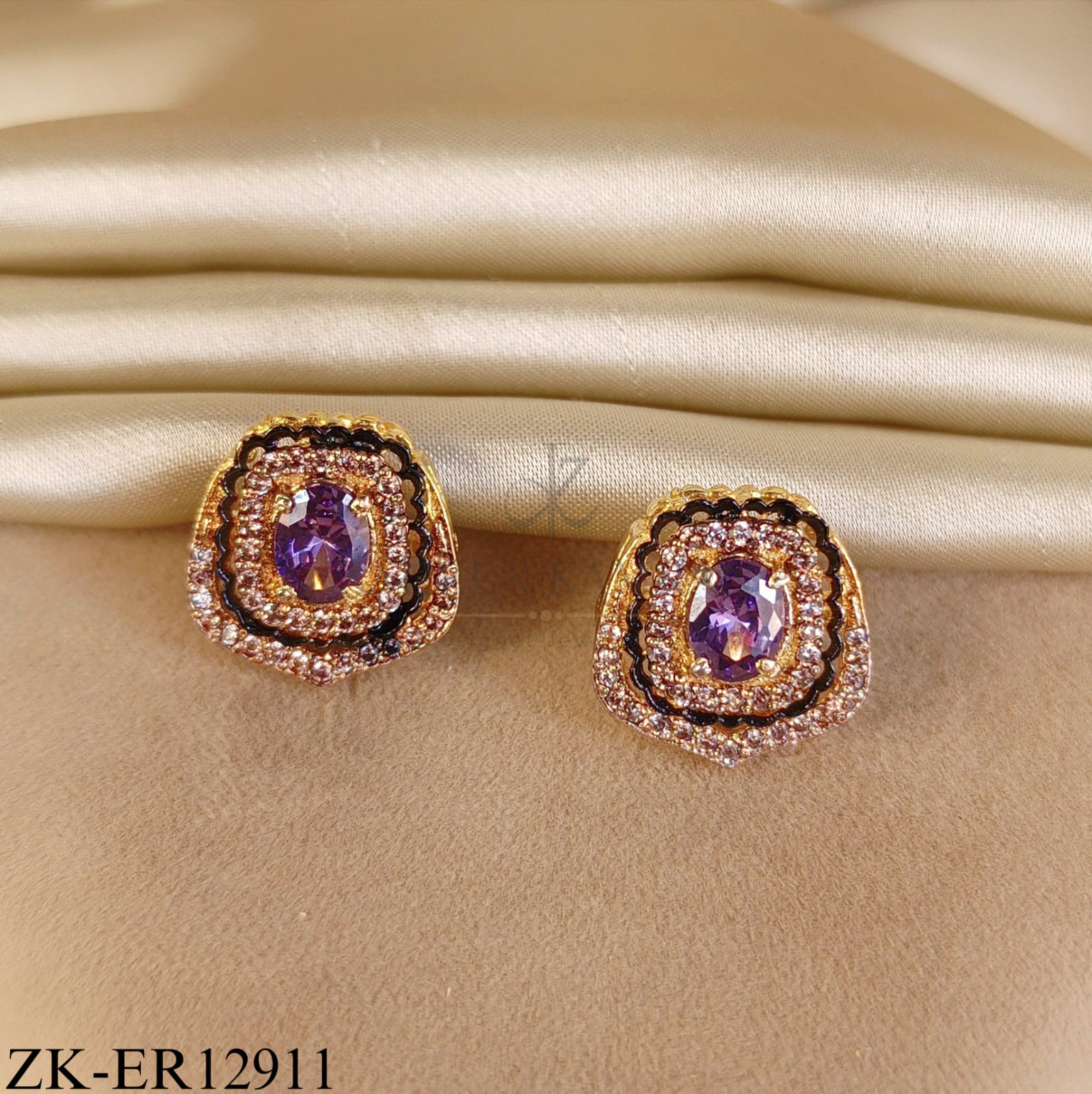 AMETHYST SQUARE EARRINGS