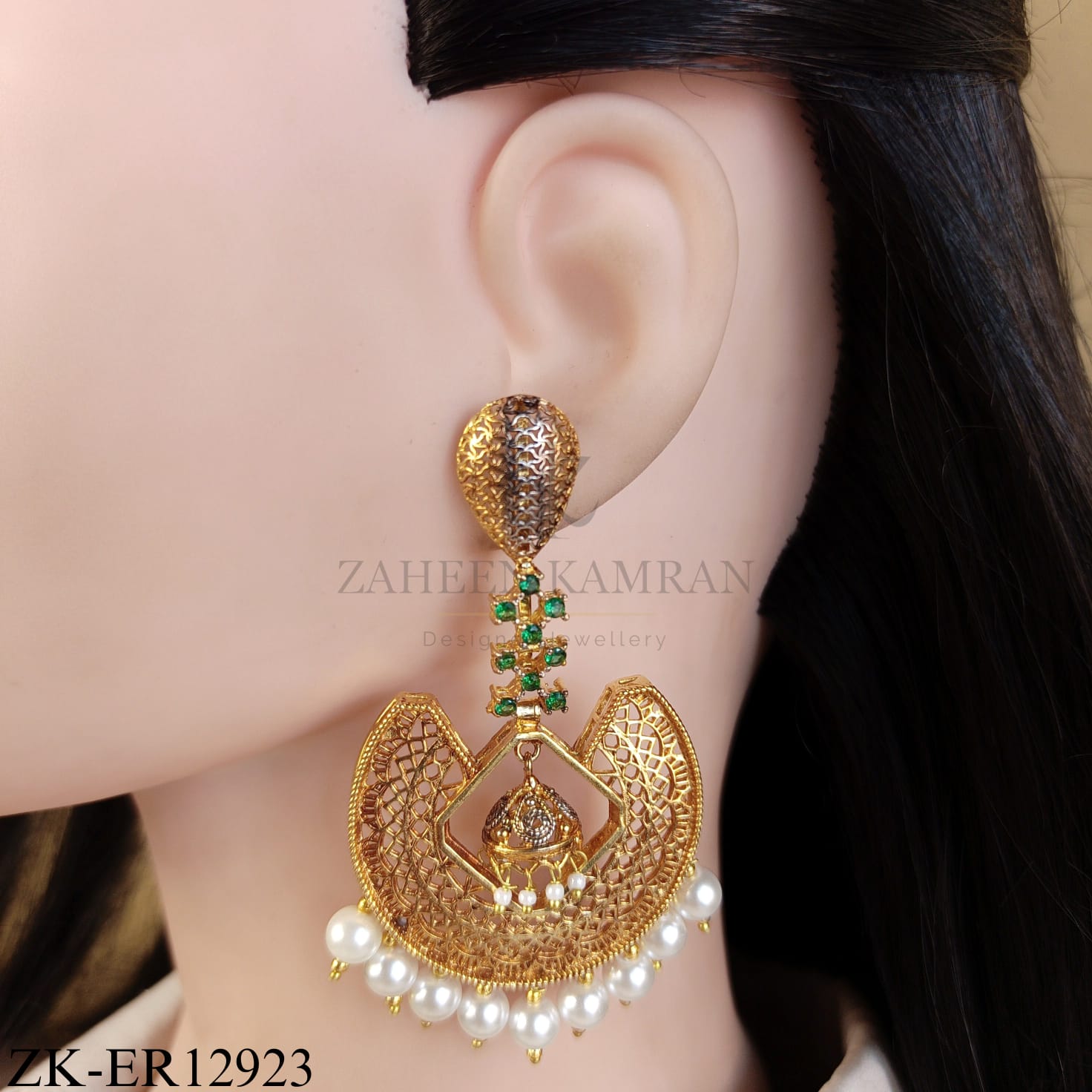 EMERALD KUNDAN EARRINGS