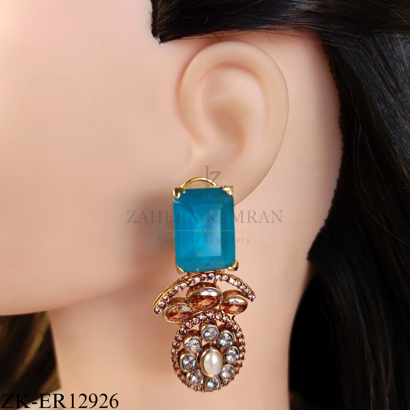 OCEAN BLUE TOP EARRINGS