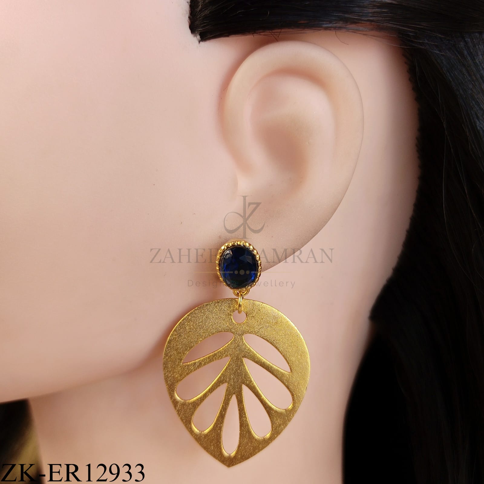 SAPPHIRE LEAFLET EARRINGS
