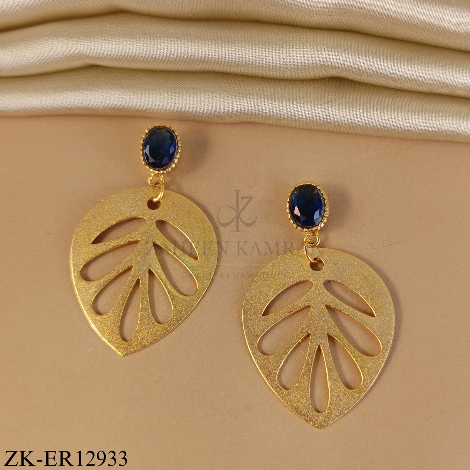 SAPPHIRE LEAFLET EARRINGS