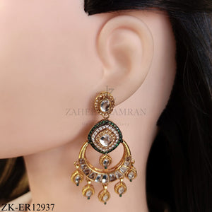 EMERALD KUNDAN EARRINGS