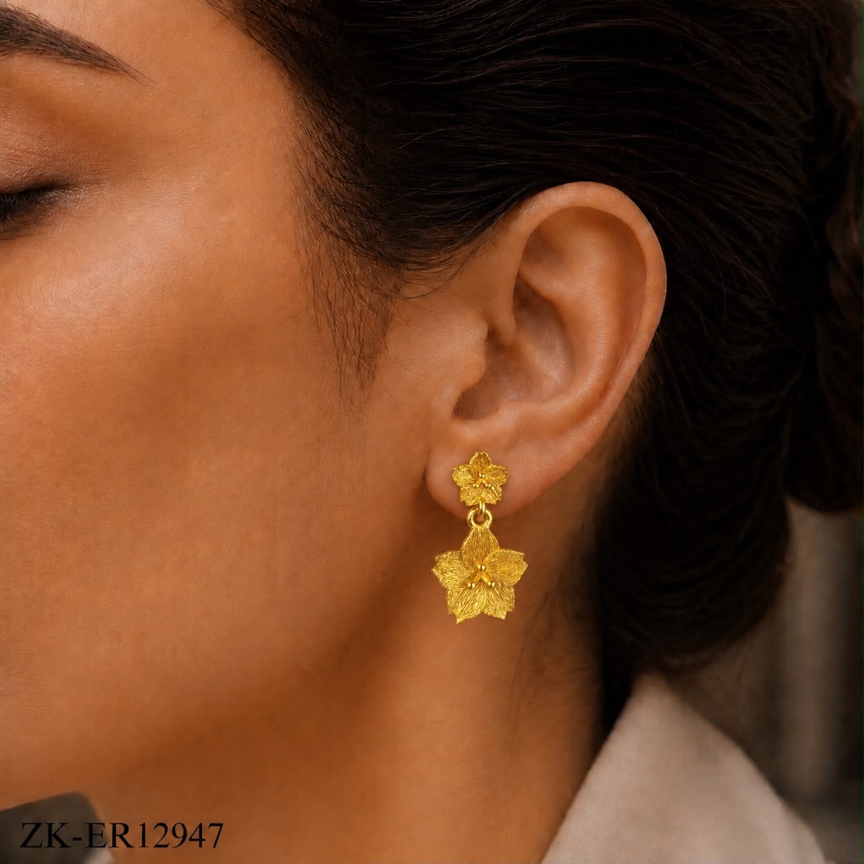 DUAL FLORAL EARRINGS