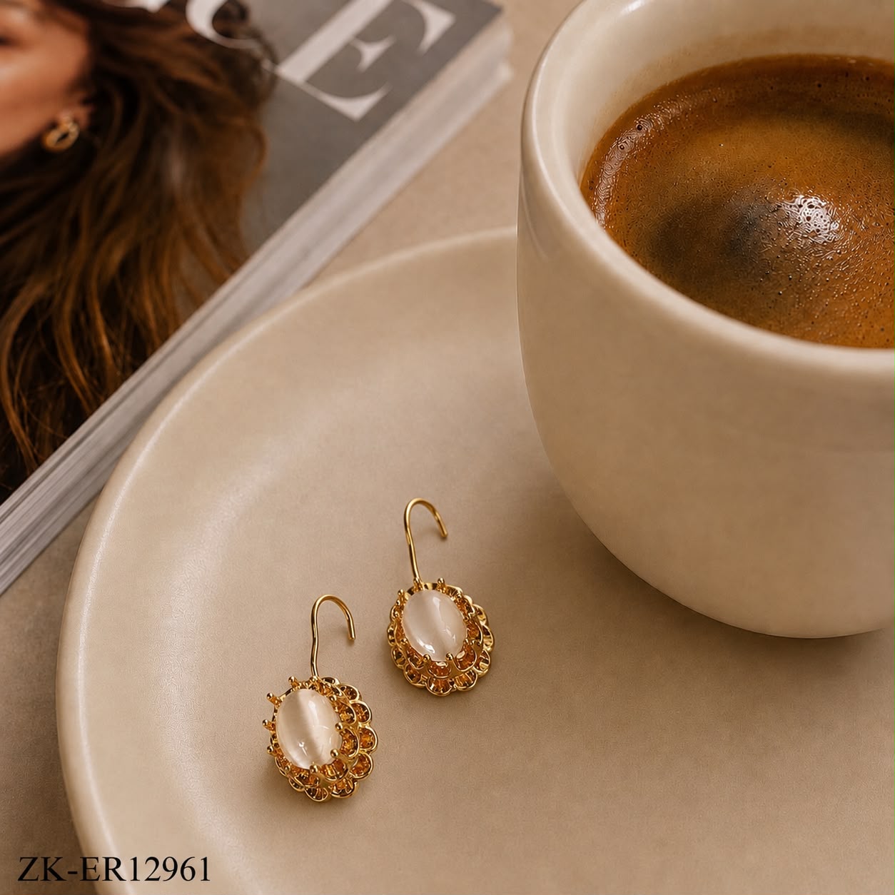 OVATE FLORAL EARRINGS