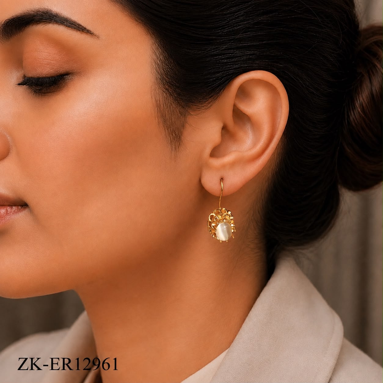 OVATE FLORAL EARRINGS