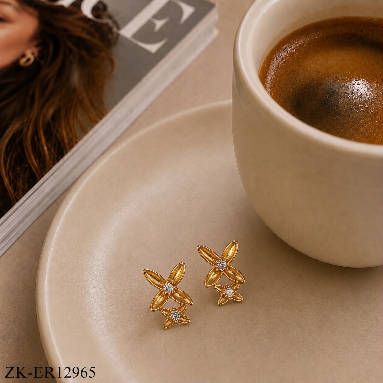 DUAL FLORAL EARRINGS