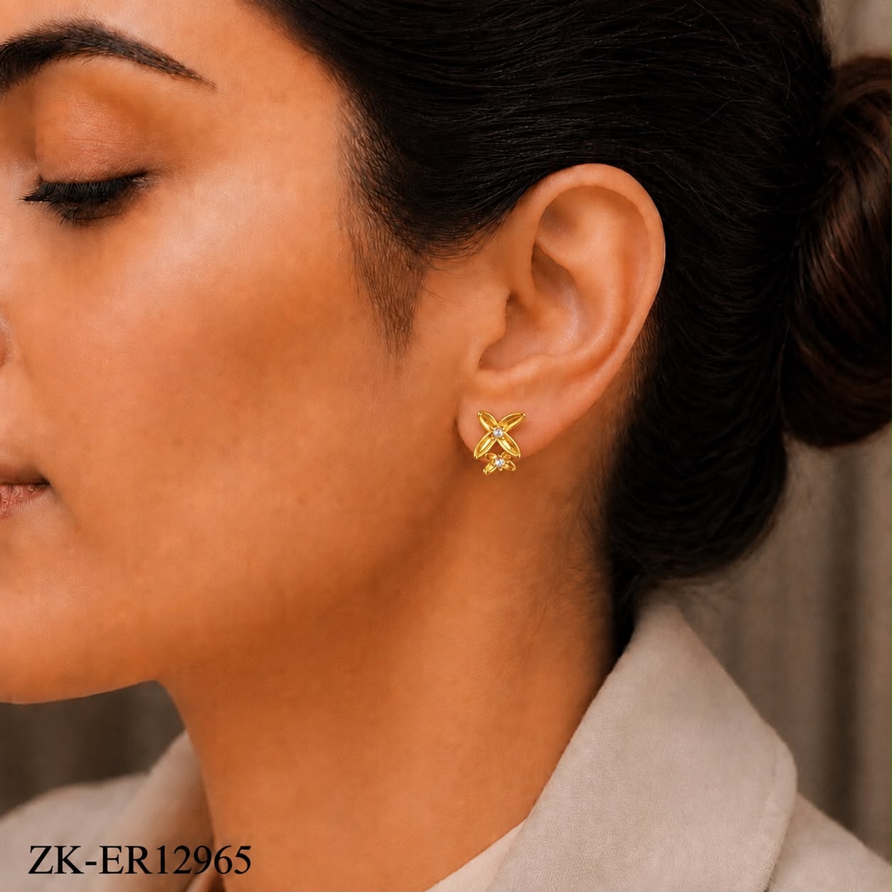 DUAL FLORAL EARRINGS