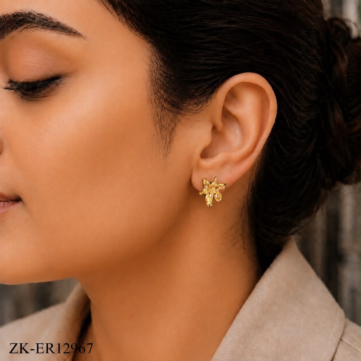 FLORAL ZIRCONIAN EARRINGS