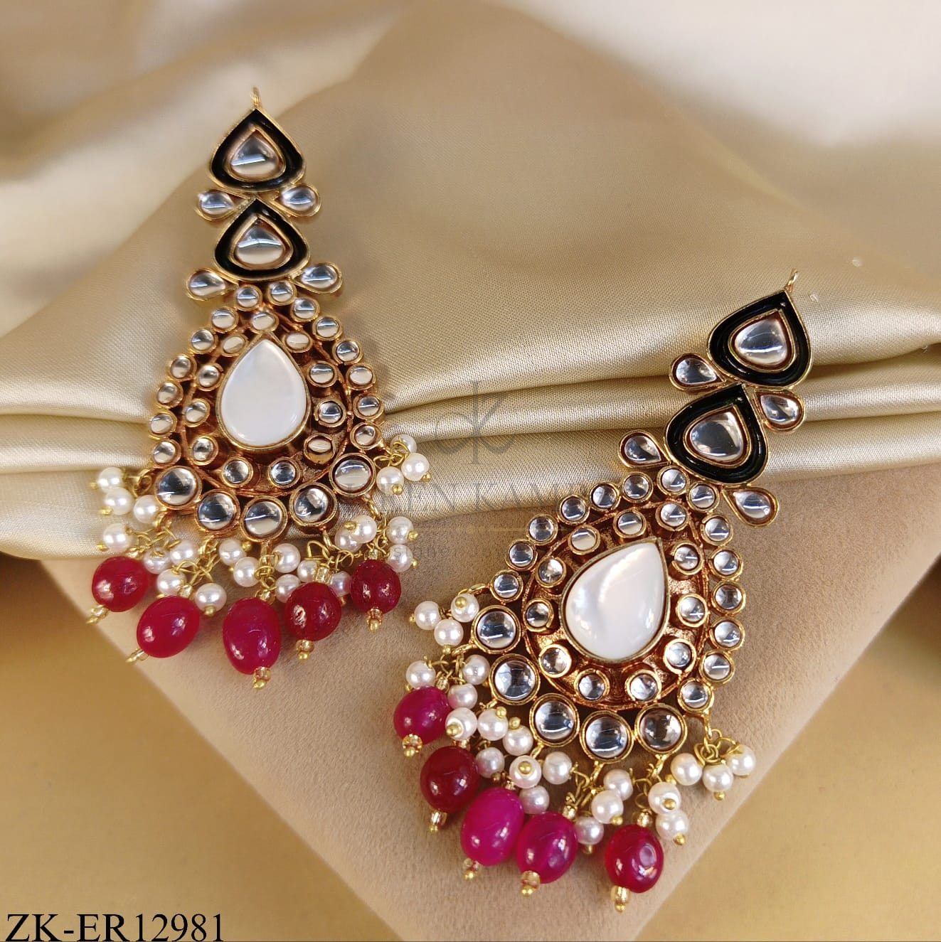 SHEESH RUBY DROPS EARRINGS