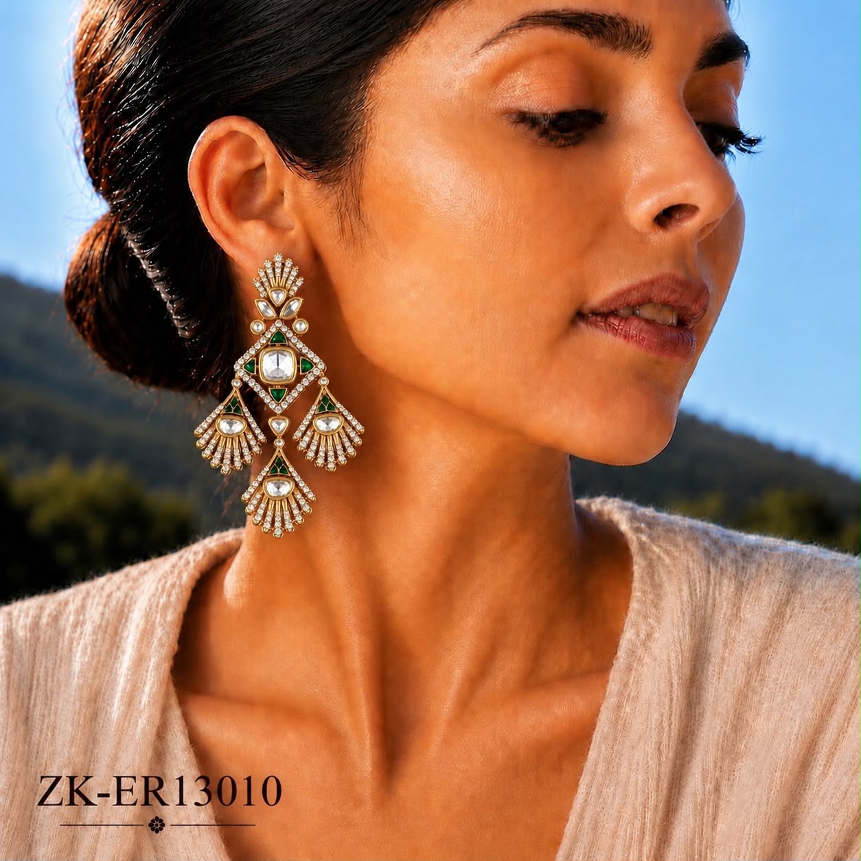 EMERALD LAYERED EARRINGS