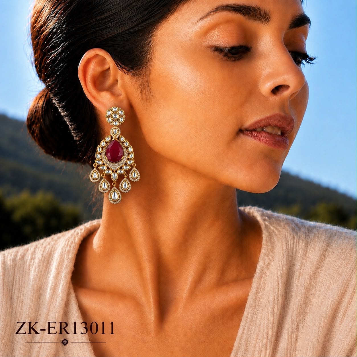 RUBY KUNDAN EARRINGS