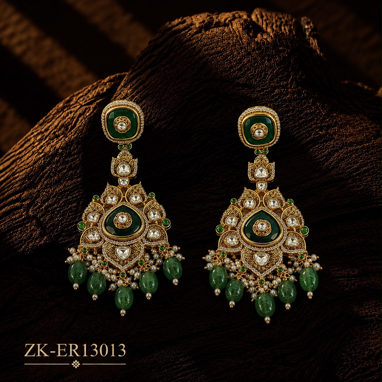EMERALD SHEESH EARRINGS