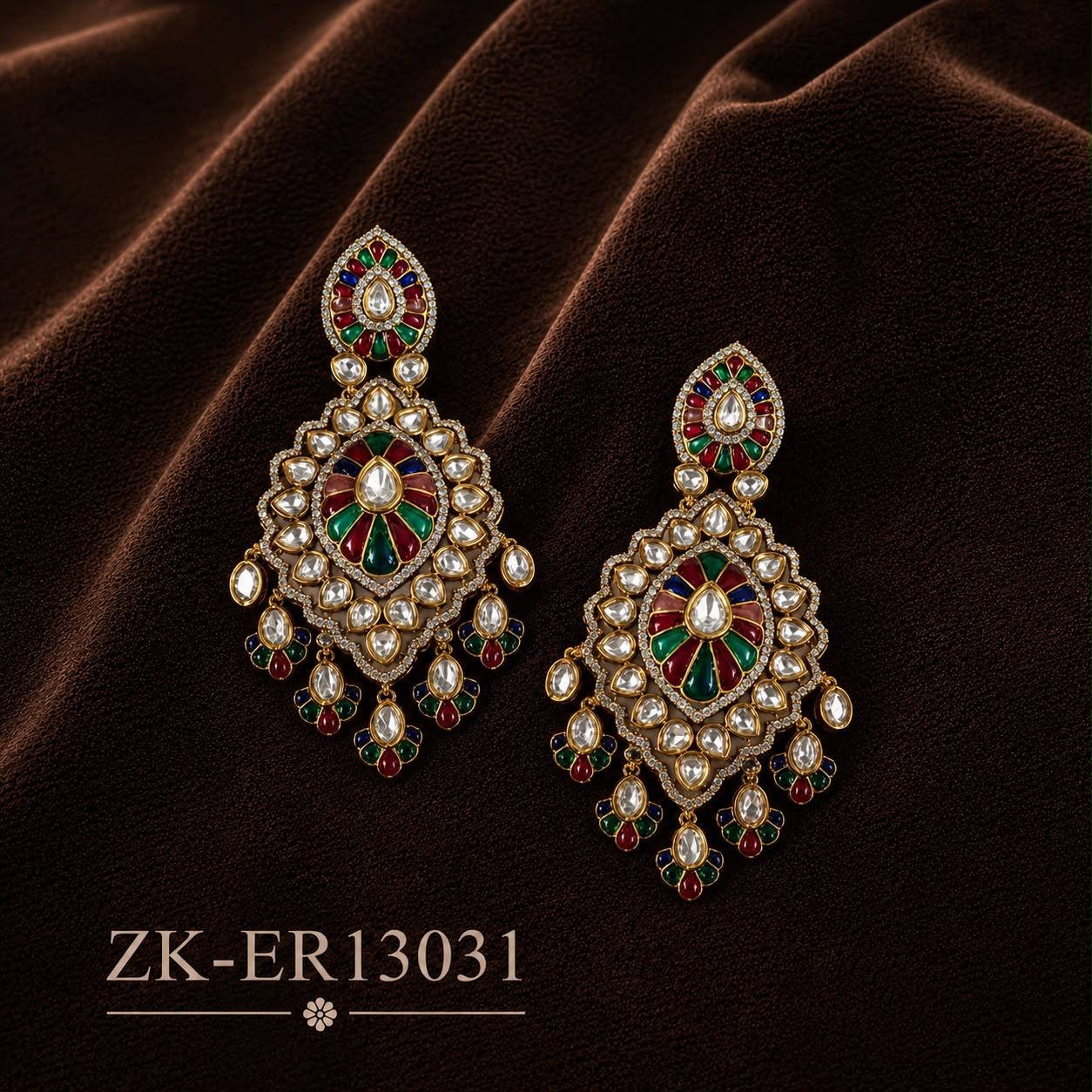 MULTI KUNDAN EARRINGS