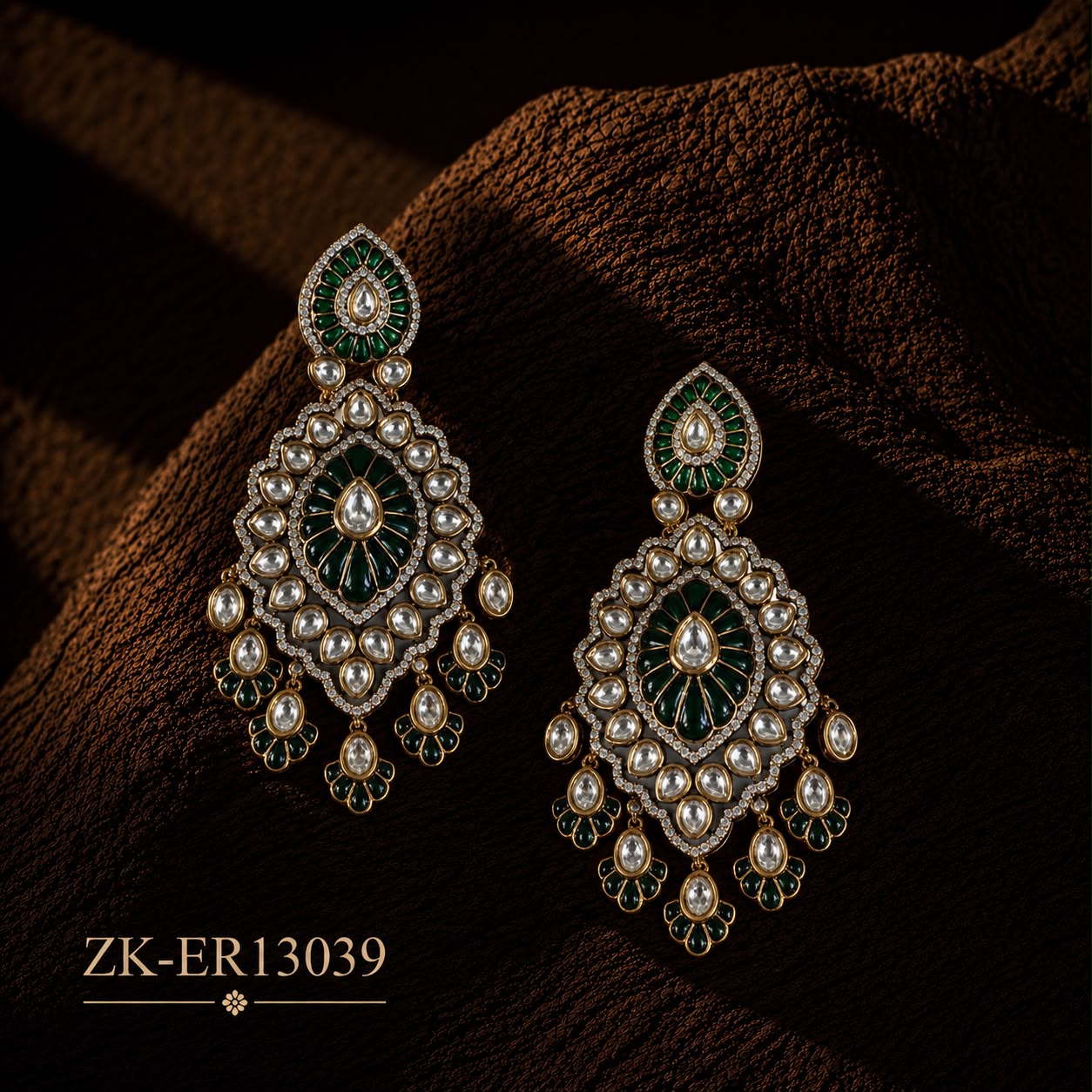 EMERALD KUNDAN EARRINGS