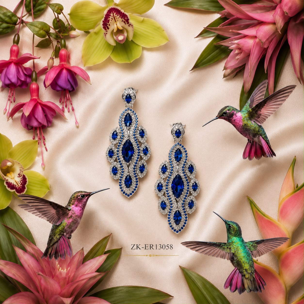 SAPPHIRE LAYERED EARRINGS