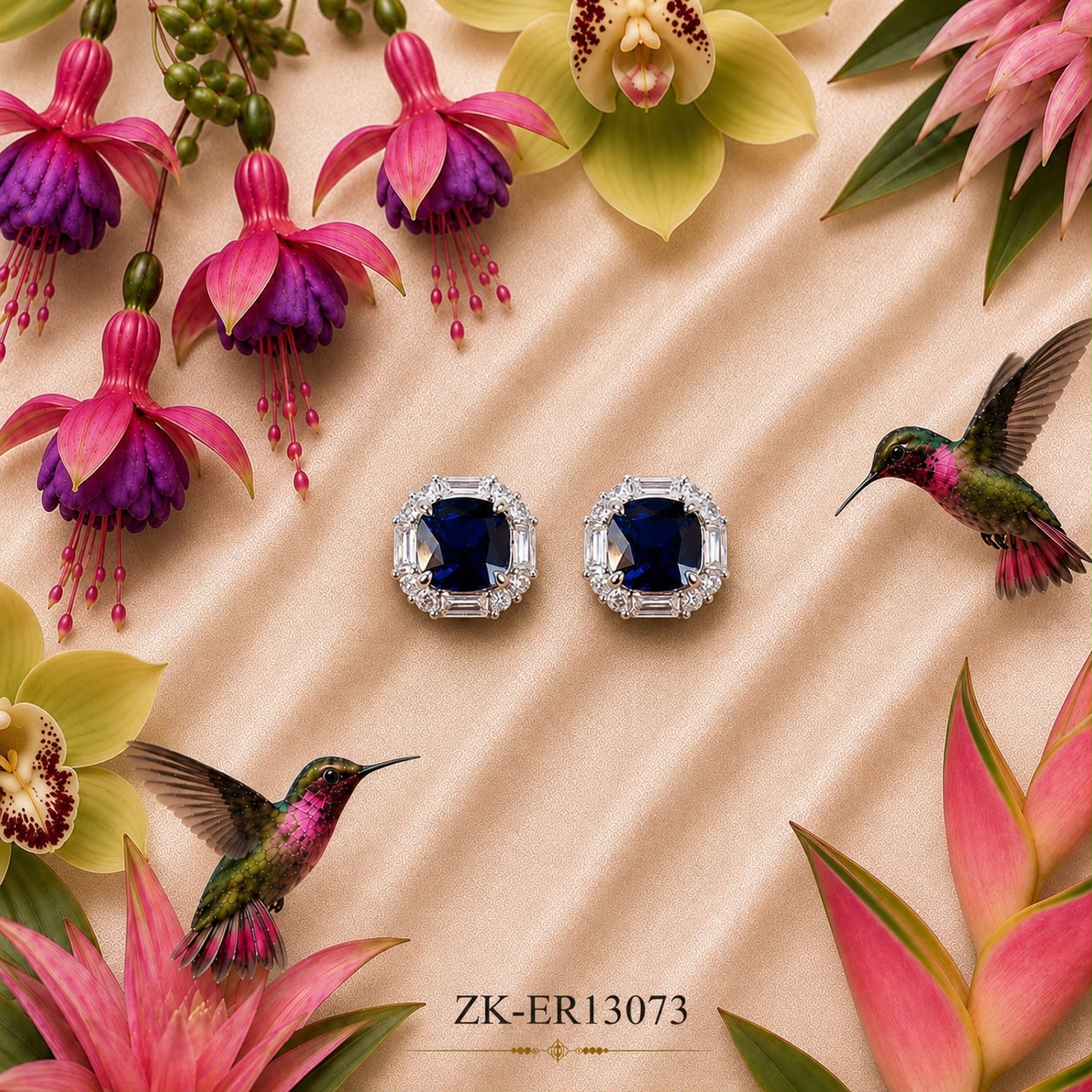 SAPPHIRE SQUARE EARRINGS