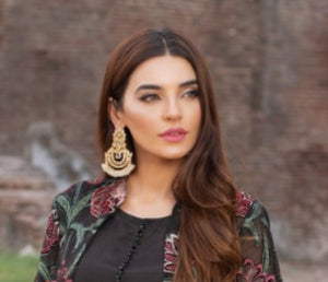 Emerald White Stone Earrings