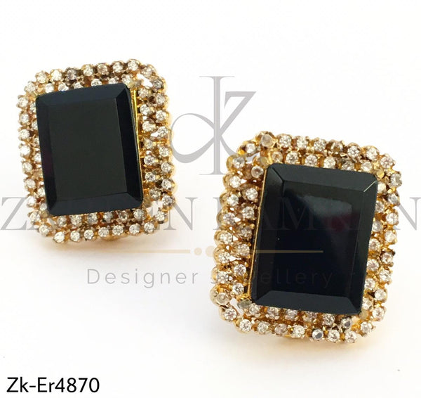 Agate square studs