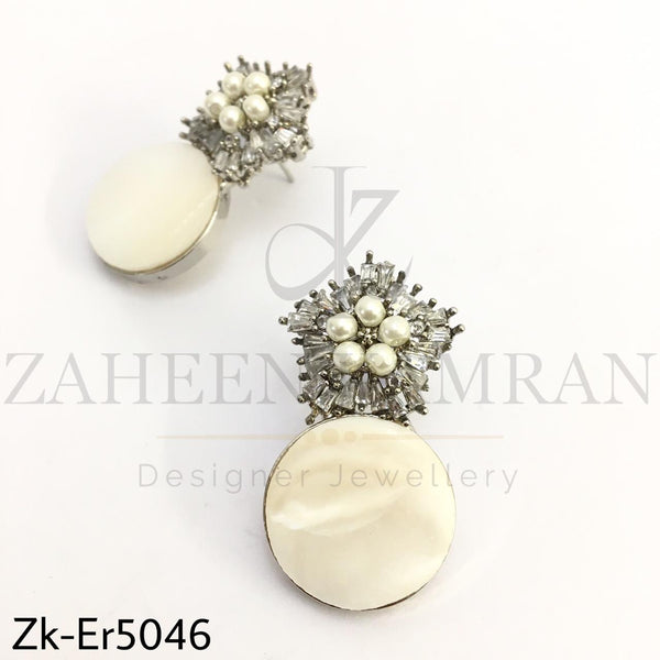 Zirconia pearl earrings