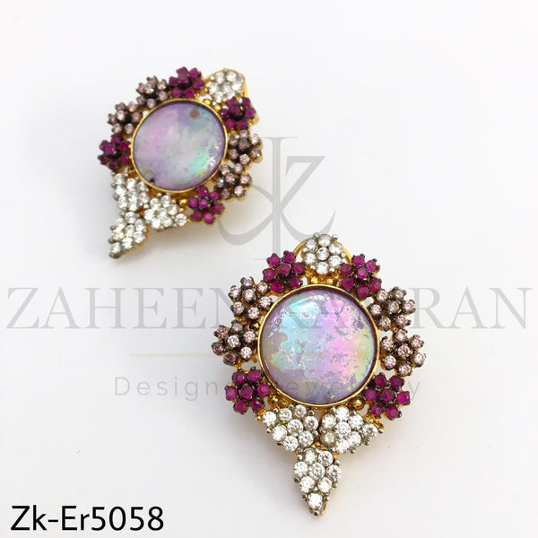 Opal zirconia studs