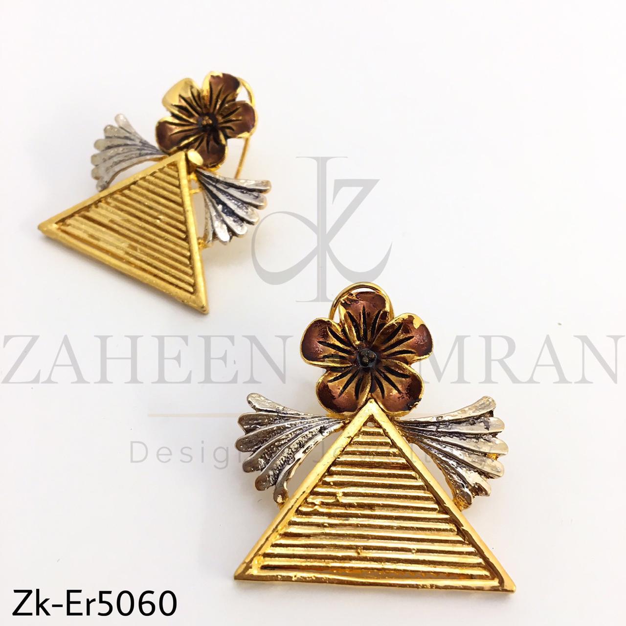 Triangular cut earrings