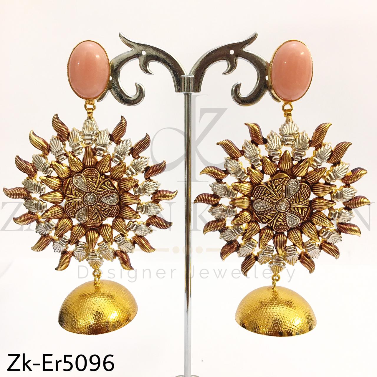 Peachy Floral Danglers