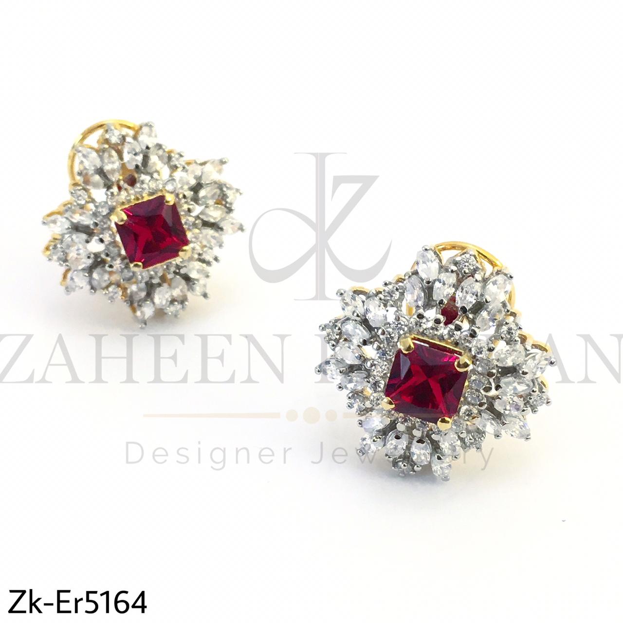 Unique Ruby Zirconia studs