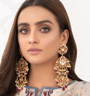Kundan Ruby Danglers