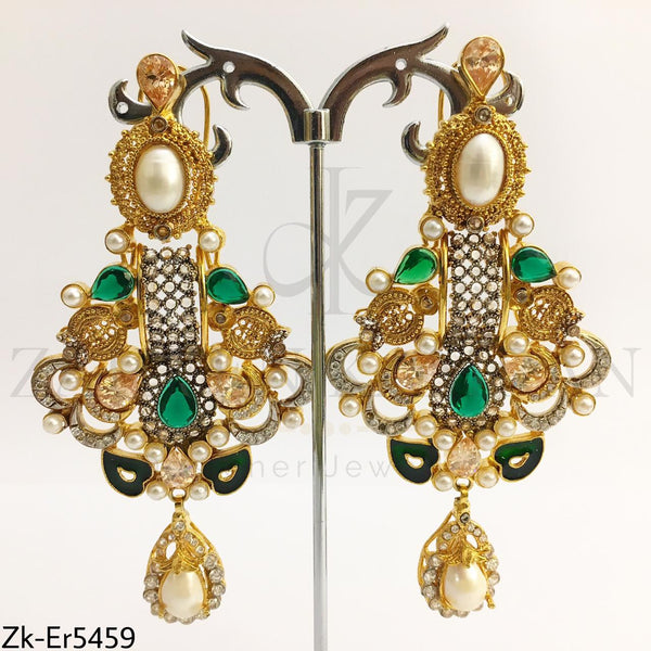 Emerald Gold Danglers