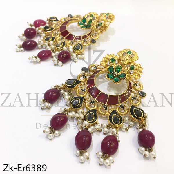 Traditional meena earrings