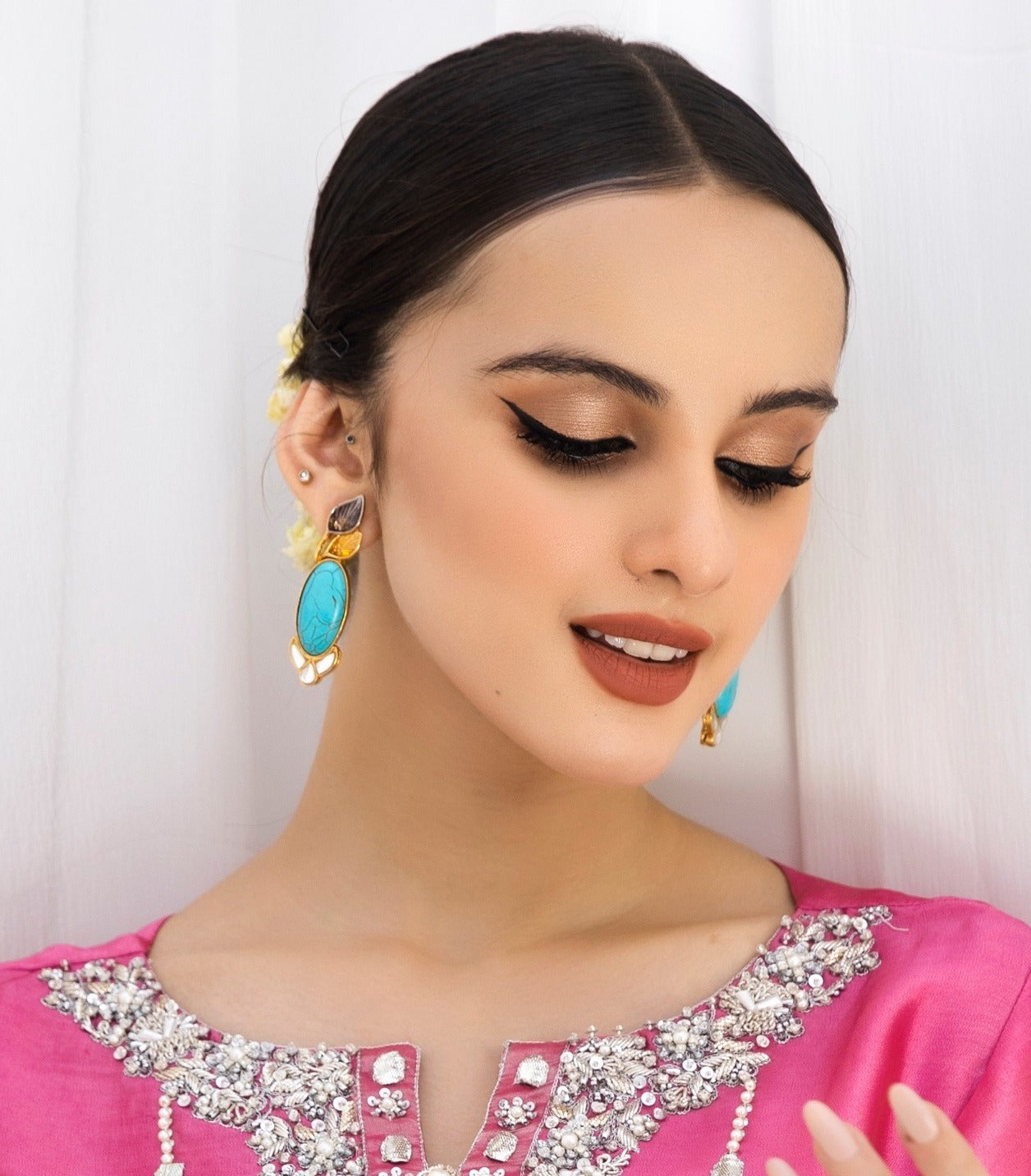 Feroza long earrings