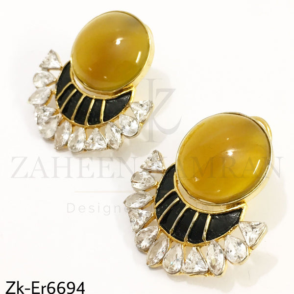 Yellow Moon Earrings