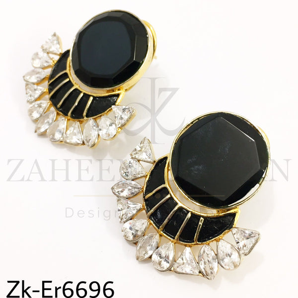 Black moon earrings